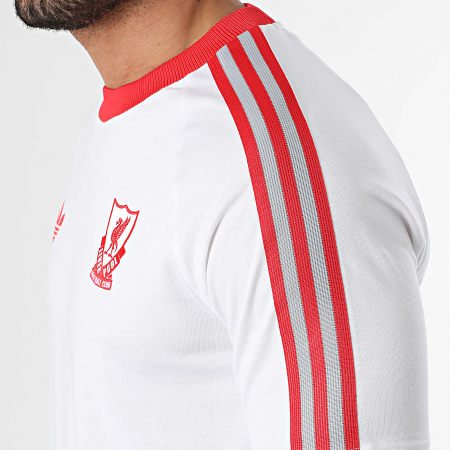 Adidas Originals - Tee Shirt A Bandes Liverpool FC Originals JZ0140 Blanc