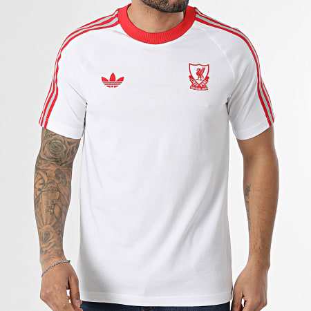 Adidas Originals - Tee Shirt A Bandes Liverpool FC Originals JZ0140 Blanc
