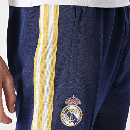 Adidas Originals - Pantalon Jogging A Bandes Real Madrid JZ9151 Bleu Marine Blanc Jaune