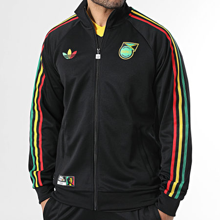 Adidas Originals - Veste Zippée 3 Stripes Jamaïque x Bob Marley Originals JY5225 Noir Jaune Vert Rouge
