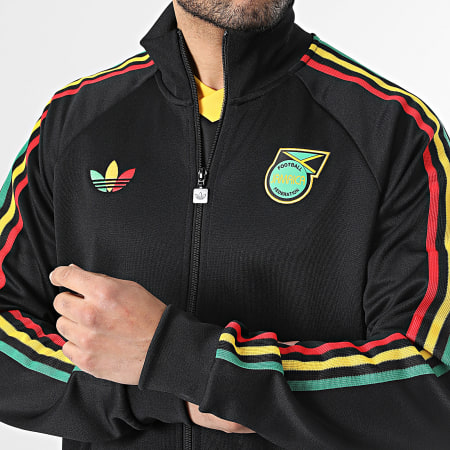 Adidas Originals - Veste Zippée 3 Stripes Jamaïque x Bob Marley Originals JY5225 Noir Jaune Vert Rouge