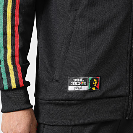 Adidas Originals - Veste Zippée 3 Stripes Jamaïque x Bob Marley Originals JY5225 Noir Jaune Vert Rouge