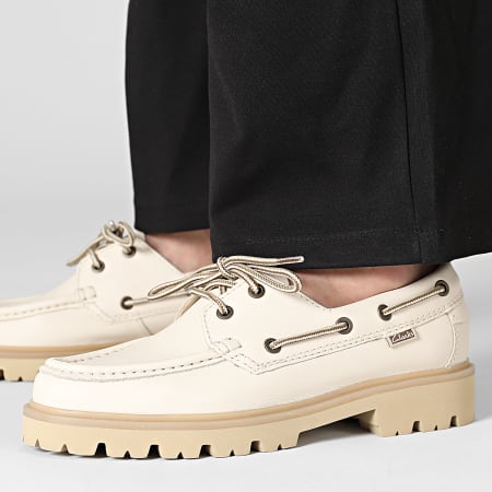 Clarks - Chaussures Bateau Cleyhill Boat Cream Leather
