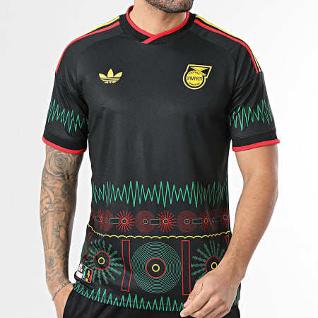Adidas Originals - Maillot De Foot Officiel Jamaïque Extérieur KD0957 Noir Jaune Rouge Vert