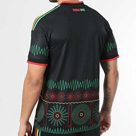 Adidas Originals - Maillot De Foot Officiel Jamaïque Extérieur KD0957 Noir Jaune Rouge Vert