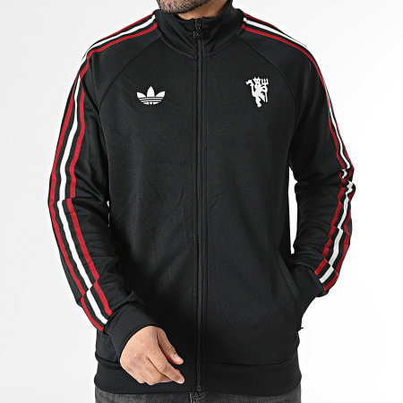 Adidas Originals - Veste Zippée A Bandes Manchester United Originals JZ2230 Noir