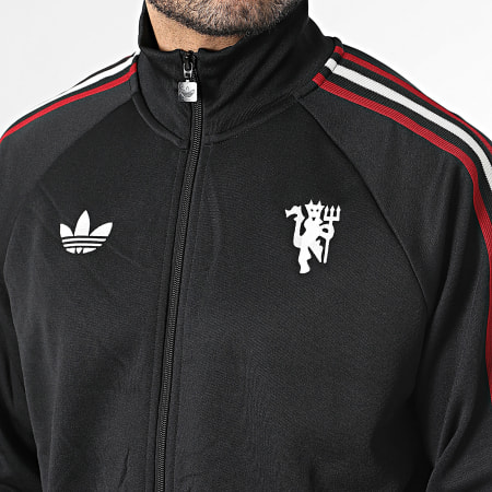 Adidas Originals - Veste Zippée A Bandes Manchester United Originals JZ2230 Noir