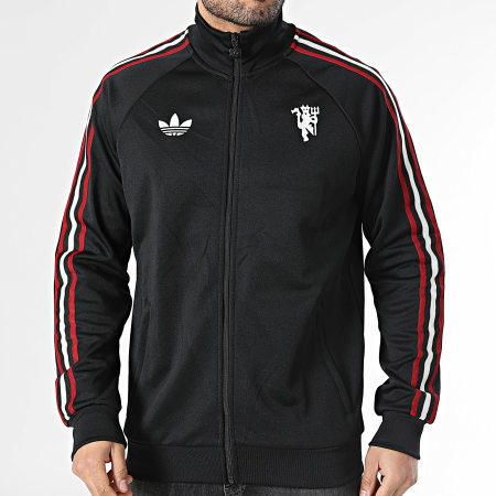 Adidas Originals - Veste Zippée A Bandes Manchester United Originals JZ2230 Noir