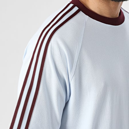 Adidas Originals - Tee Shirt A Bandes Britcore HZ3831 Bleu Clair Bordeaux