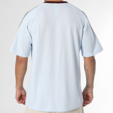 Adidas Originals - Tee Shirt A Bandes Britcore HZ3831 Bleu Clair Bordeaux