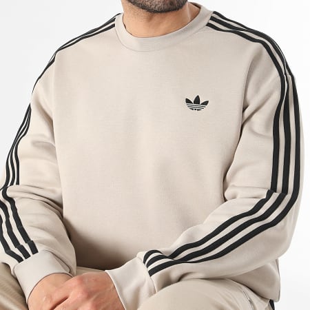 Adidas Originals - Sweat Crewneck A Bandes 3 Stripes KE2917 Beige Noir