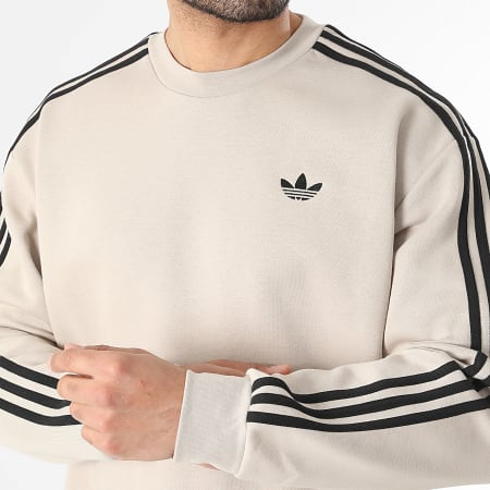 Adidas Originals - Sweat Crewneck A Bandes 3 Stripes KE2917 Beige Noir