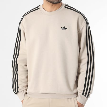 Adidas Originals - Sweat Crewneck A Bandes 3 Stripes KE2917 Beige Noir