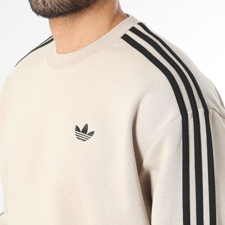 Adidas Originals - Sweat Crewneck A Bandes 3 Stripes KE2917 Beige Noir