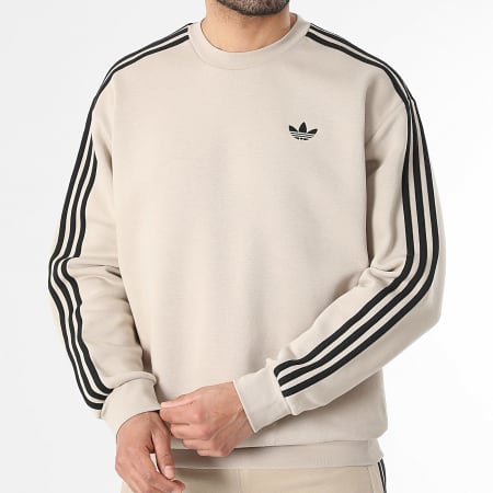 Adidas Originals - Sweat Crewneck A Bandes 3 Stripes KE2917 Beige Noir