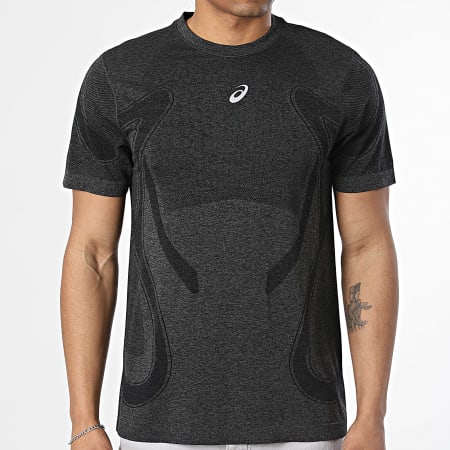 Asics - Tee Shirt Road Seamless 2011D355 Noir Chiné