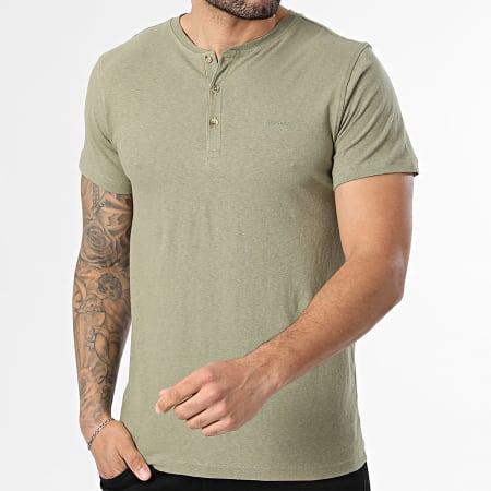 Deeluxe - Camiseta con cuello abotonado Ternan 06T1004M Verde Kaki