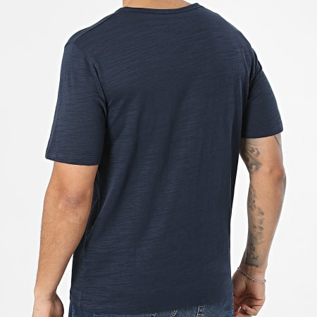 JJ Rebel - Tee Shirt Col V Windom Split Bleu Marine