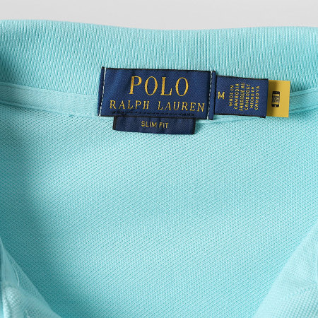 Polo Ralph Lauren - Polo Manches Courtes Slim Original Player Bleu Turquoise