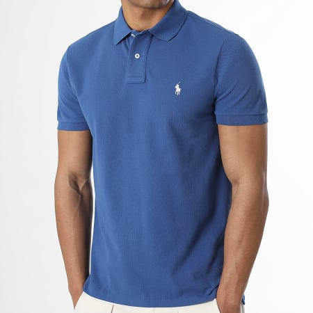 Polo Ralph Lauren - Polo Manches Courtes Custom Slim Original Player Bleu Foncé