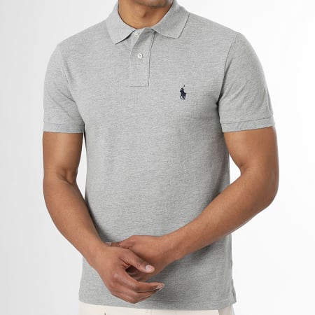 Polo Ralph Lauren - Polo Manga Curta Slim Original Player Cinza Mescla