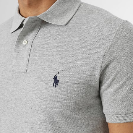 Polo Ralph Lauren - Polo Manga Curta Slim Original Player Cinza Mescla