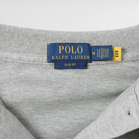 Polo Ralph Lauren - Polo Manga Curta Slim Original Player Cinza Mescla
