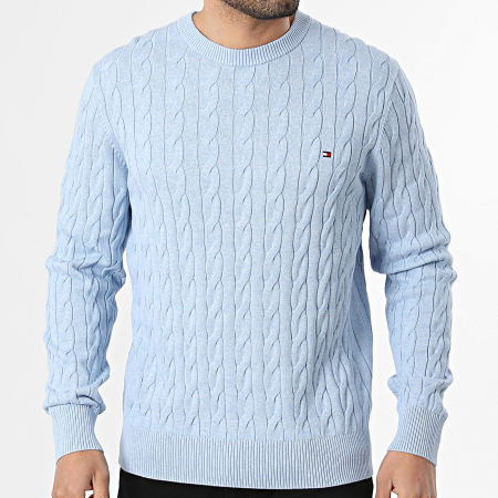Tommy Hilfiger - Pull Classic Cable 3132 Bleu Clair Chiné