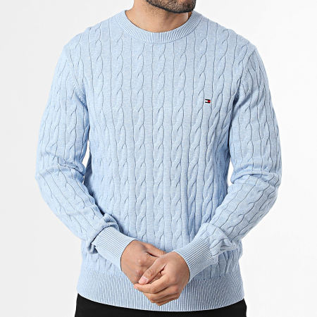 Tommy Hilfiger - Pull Classic Cable 3132 Bleu Clair Chiné