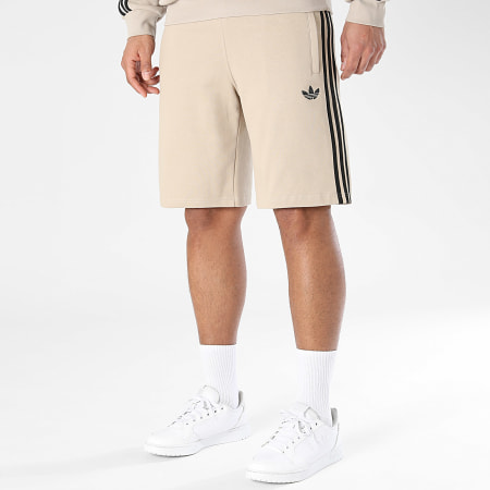 Adidas Originals - Short Jogging A Bandes 3 Stripes KE6681 Beige Noir