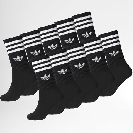 Adidas Originals - Lot De 10 Paires De Chaussettes 3 Stripes Crew KG5754 Noir