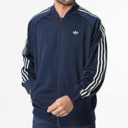 Adidas Originals - Veste Zippée A Bandes Britcore Superstar HZ3779 Bleu Marine