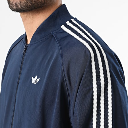 Adidas Originals - Veste Zippée A Bandes Britcore Superstar HZ3779 Bleu Marine
