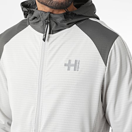 Helvetica - Veste Capuche Zippée A Bandes Powell Gris