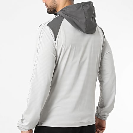 Helvetica - Veste Capuche Zippée A Bandes Powell Gris