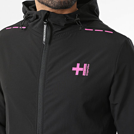 Helvetica - Veste Capuche Zippée Bolt Noir Rose