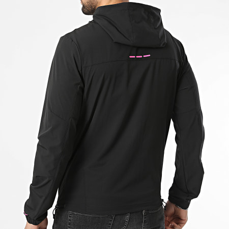 Helvetica - Veste Capuche Zippée Bolt Noir Rose