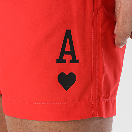 Luxury Lovers - Short De Bain The Ace Of Hearts Rouge Noir