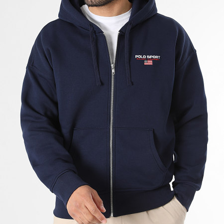 Polo Sport Ralph Lauren - Sweat Zippé Capuche Logo Sport Bleu Marine