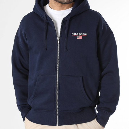 Polo Sport Ralph Lauren - Sweat Zippé Capuche Logo Sport Bleu Marine