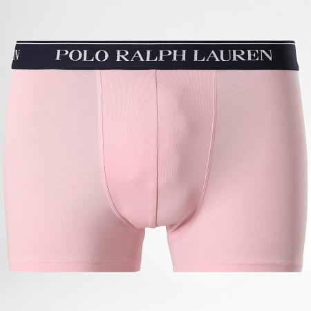 Polo Ralph Lauren - Lot De 3 Boxers Bleu Marine Bleu Clair Rose
