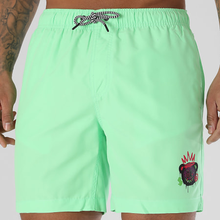 Teddy Yacht Club - Short De Bain Small Vision Vert Fluo
