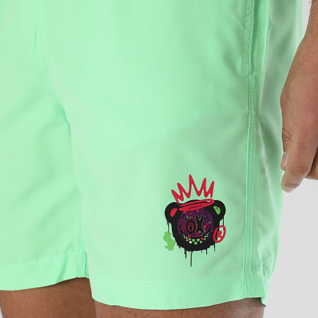 Teddy Yacht Club - Short De Bain Small Vision Vert Fluo