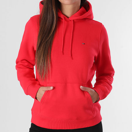 Tommy Jeans - Sweat Capuche Regular Femme Flag 9958 Rouge