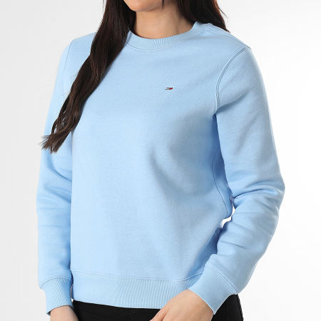 Tommy Jeans - Sweat Crewneck Femme Flag Crew 9959 Bleu Clair