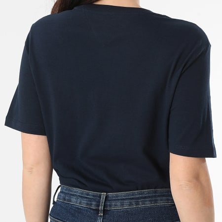 Tommy Jeans - Tee Shirt Relaxed Fit Femme Color Linear 2784 Bleu Marine