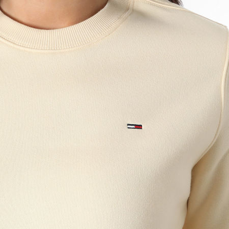 Tommy Jeans - Sweat Crewneck Femme Flag Crew 9959 Beige Clair