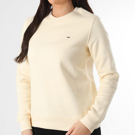 Tommy Jeans - Sweat Crewneck Femme Flag Crew 9959 Beige Clair