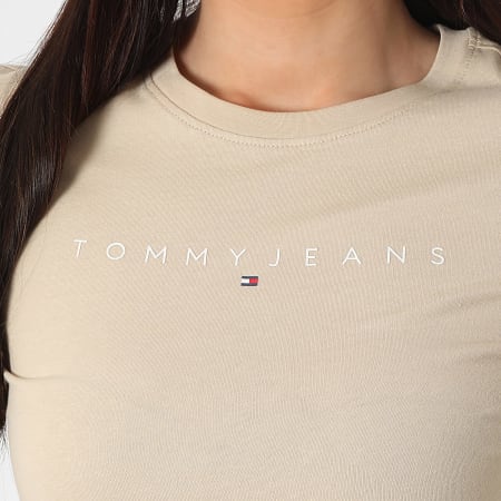 Tommy Jeans - Tee Shirt Femme Slim Linear 8398 Beige