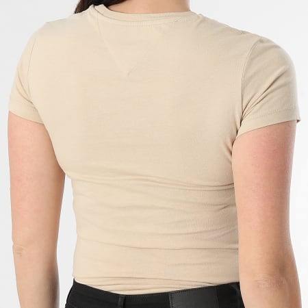 Tommy Jeans - Tee Shirt Femme Slim Linear 8398 Beige